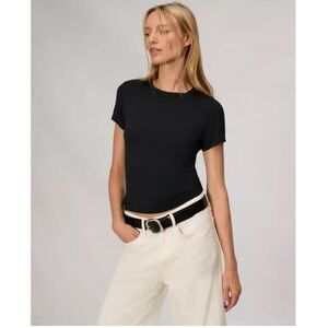 Rag & Bone Luca Modal/Spandex Baby Tee in Black- XS.